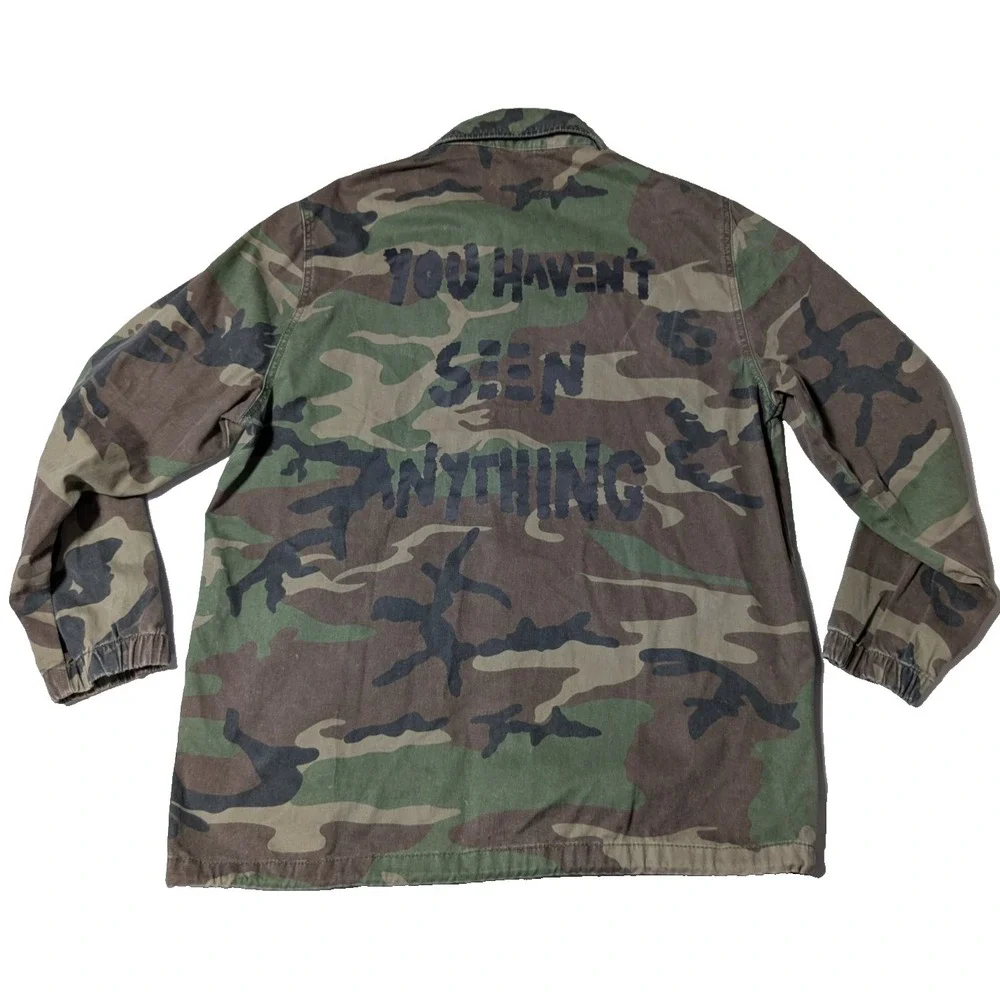 ZARA MAN YOU HAVEN'T SEEN ANYTHING‎ Men Medium Green Camo Utility Jacket